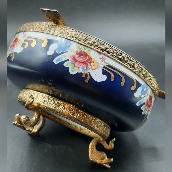 Vintage Melitta Copenhagen Ashtray Incense Porcelain Footed Fish 1960's Germany - Picture 4 of 7